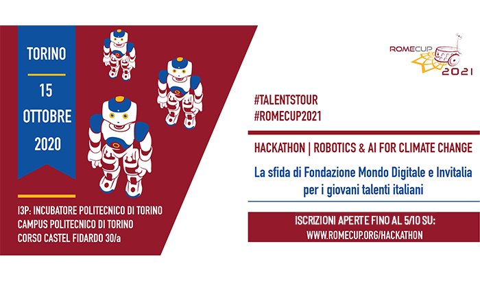 Hackathon Talent's Tour con Invitalia - AI & Robotics for Climate Change Turin 2020