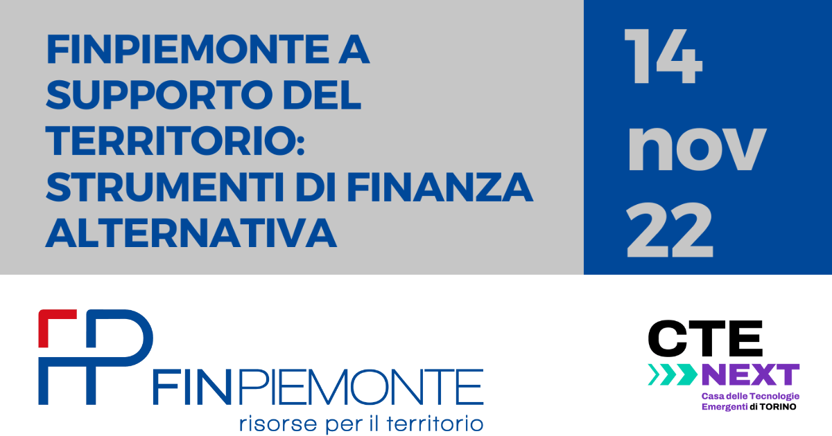 Finpiemonte a supporto del territorio: strumenti di finanza alternativa