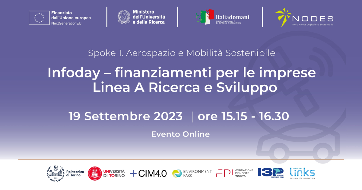 NODES Spoke 1 - Finanziamenti per le imprese: Infoday Linea A, ricerca e sviluppo