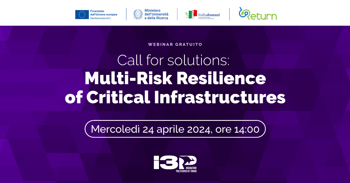 Call for solutions - Multi-Risk Resilience of Critical Infrastructures