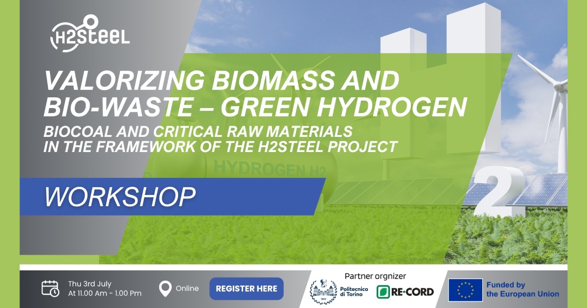 Valorizing Biomass and Bio-Waste – Biocoal and Critical Raw Materials in the Framework of the H2STEEL Project