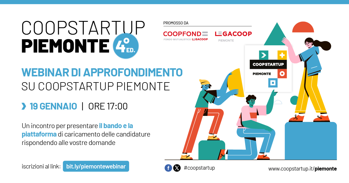 Webinar di approfondimento su Coopstartup Piemonte